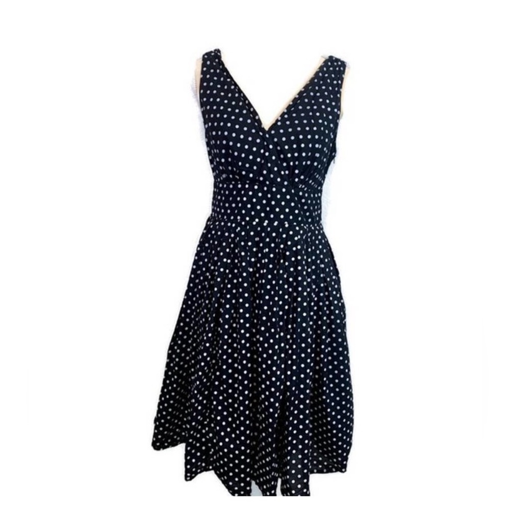 ARYEH Polka Dot Retro Sleeveless Fit Flare Dress